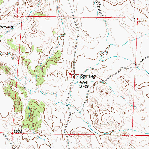 Topographic Map of 03S45E05ACCC01 Spring, MT