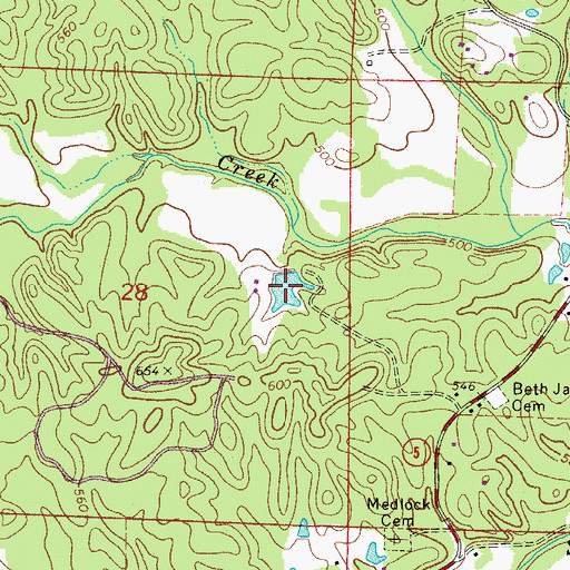 Topographic Map of Nooner Lake, AR