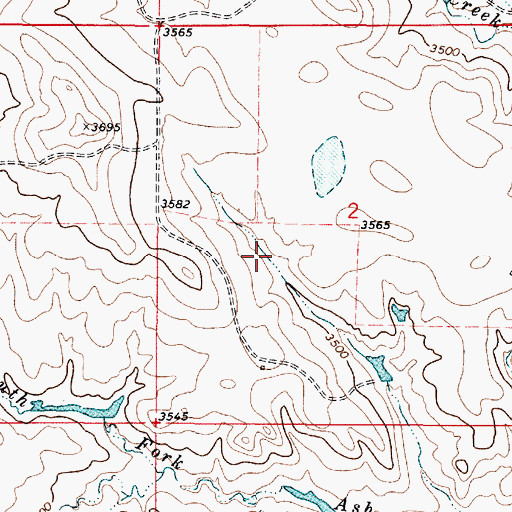 Topographic Map of 03S49E02CABC01 Well, MT