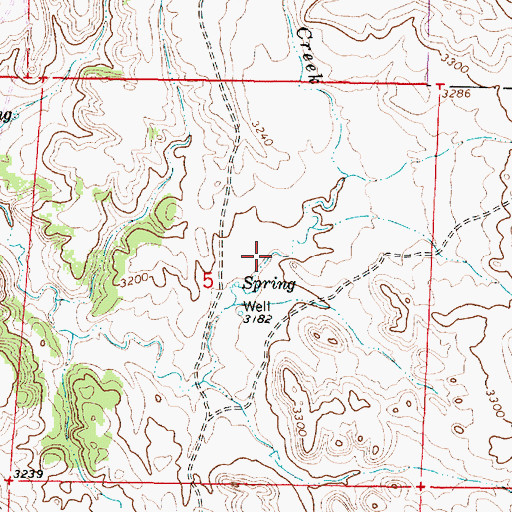 Topographic Map of 03S45E05ACCD01 Well, MT