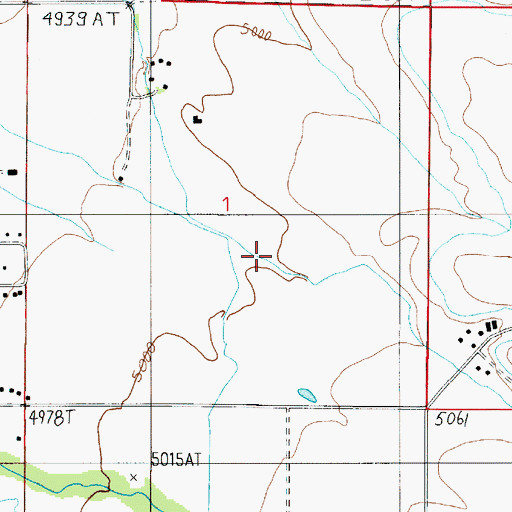 Topographic Map of 03S04E01DB__01 Spring, MT