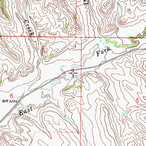Topographic Map of 03S46E06AADD01 Well, MT