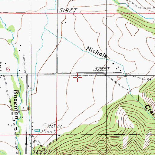 Topographic Map of 03S06E05CBAA01 Well, MT