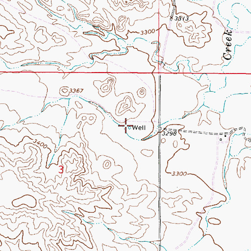 Topographic Map of 03S48E03ADBA01 Well, MT