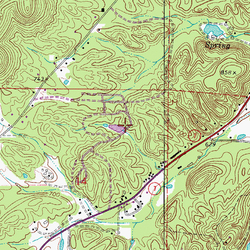 Topographic Map of Forest Lake Dam, AR