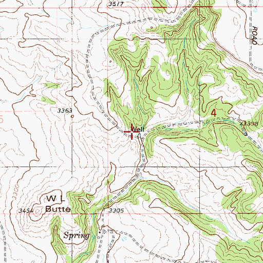 Topographic Map of 03S56E04CBAC01 Well, MT