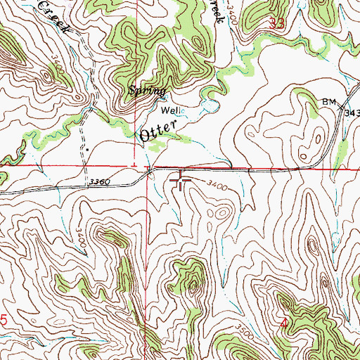 Topographic Map of 03S46E04BBBB01 Well, MT