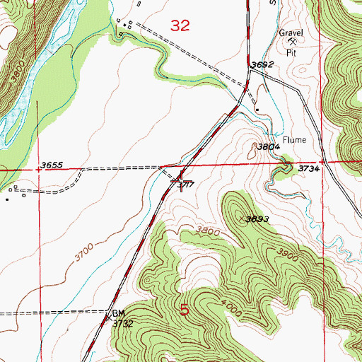 Topographic Map of 03S20E05ABBB01 Well, MT
