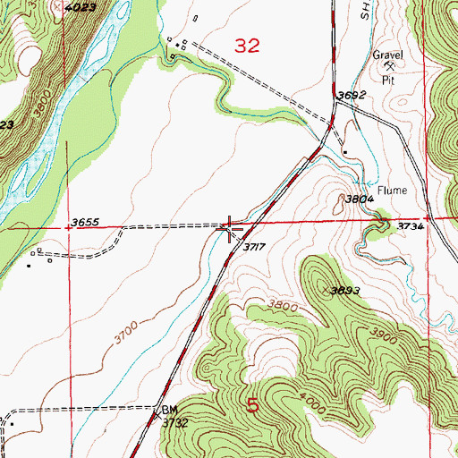 Topographic Map of 03S20E05BAAA01 Well, MT