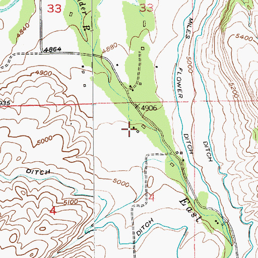 Topographic Map of 03S13E04ABAD01 Well, MT