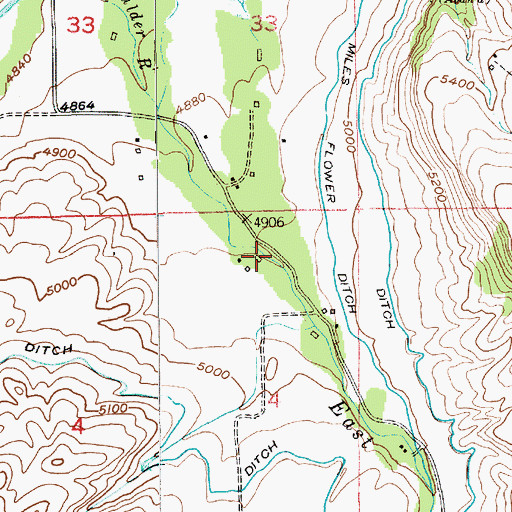 Topographic Map of 03S13E04AABD01 Well, MT