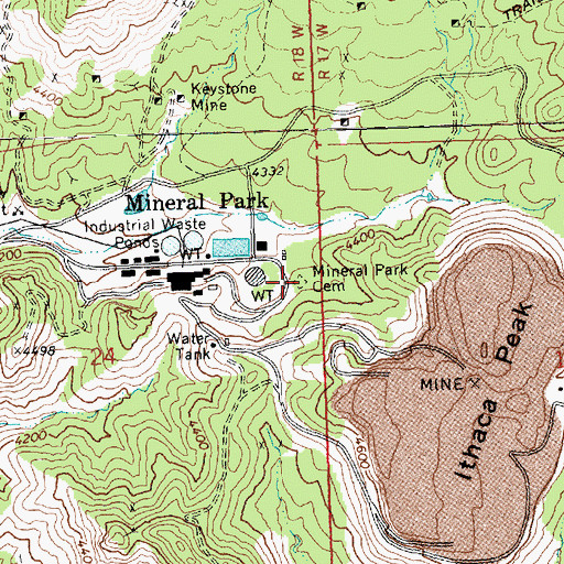 Topographic Map of Mineral Park Cemetery, AZ