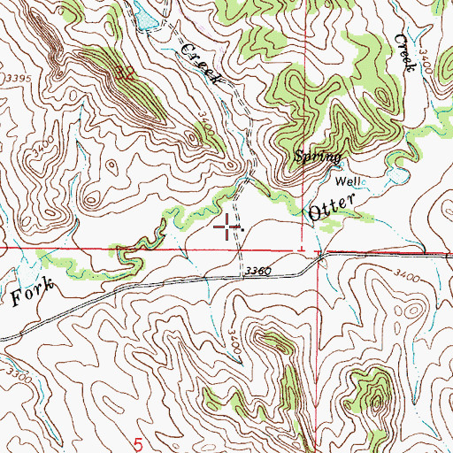 Topographic Map of 02S46E32DDCD01 Well, MT