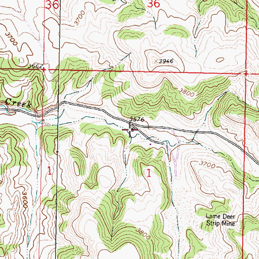 Topographic Map of 03S41E01BDAA01 Well, MT