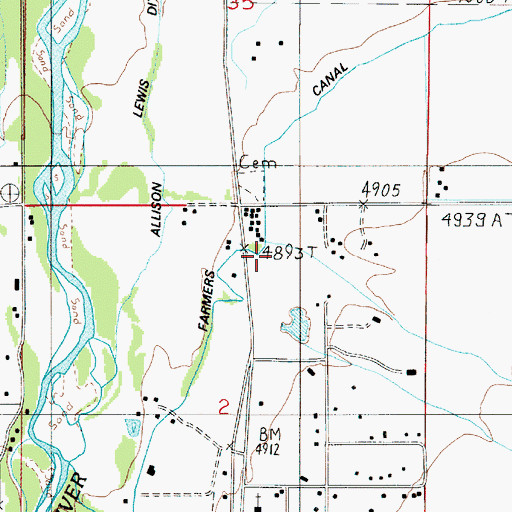 Topographic Map of 03S04E02AB__01 Well, MT