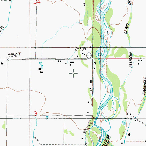Topographic Map of 03S04E03AA__01 Well, MT