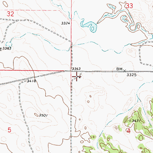 Topographic Map of 03S50E04BBAC01 Well, MT
