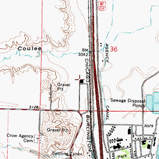 Topographic Map of 02S34E36CA__01 Well, MT