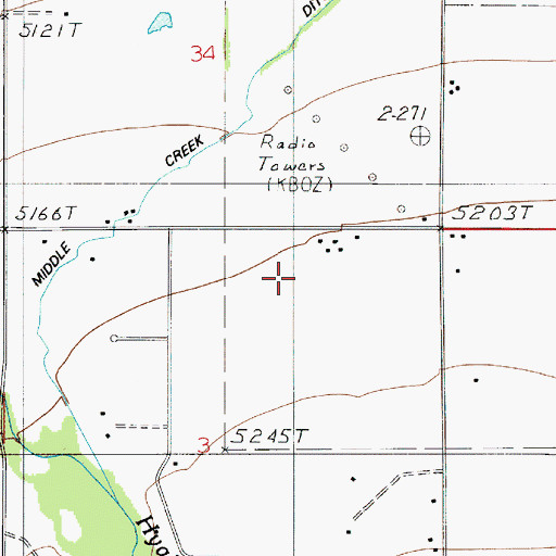 Topographic Map of 03S05E03AB__01 Well, MT