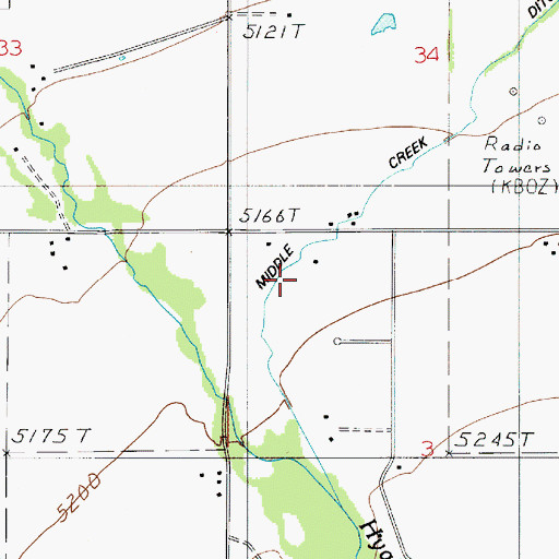 Topographic Map of 03S05E03BB__01 Well, MT