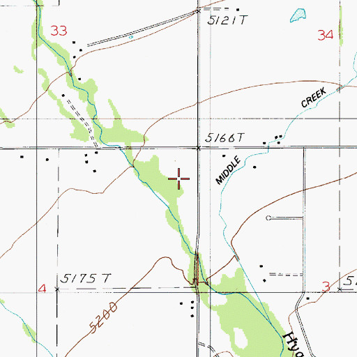 Topographic Map of 03S05E04AAAD01 Well, MT