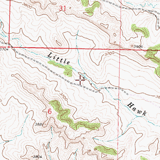 Topographic Map of 03S39E06ABDD01 Well, MT