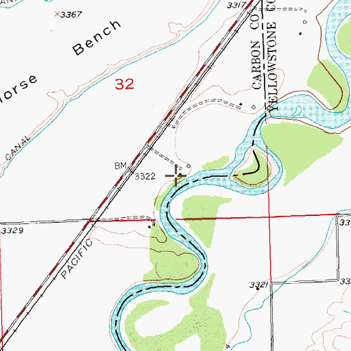 Topographic Map of 02S24E32DCAC01 Well, MT
