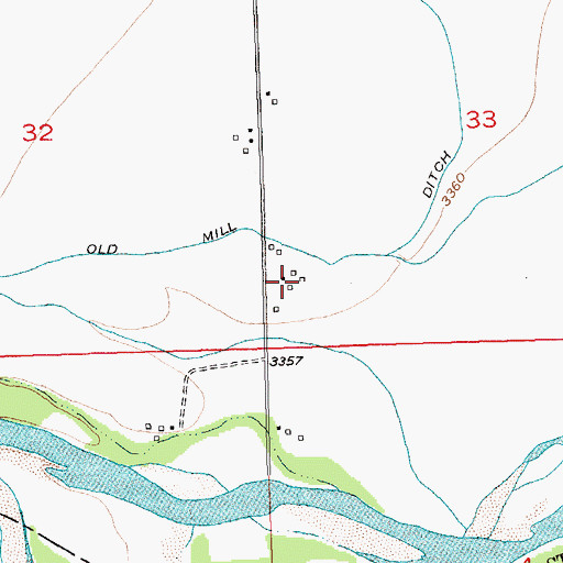 Topographic Map of 02S23E33CCBC01 Well, MT