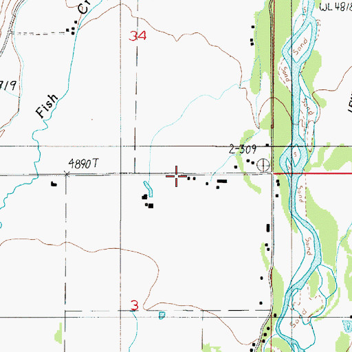 Topographic Map of 03S04E03ABAA01 Well, MT