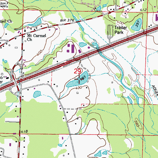 Topographic Map of Caldwell Lake, AR