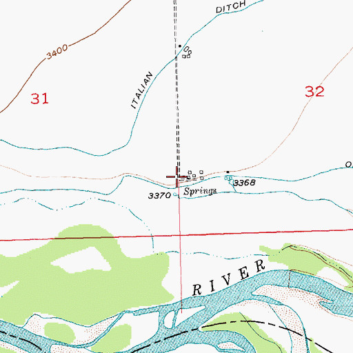 Topographic Map of 02S23E32CCBB01 Well, MT