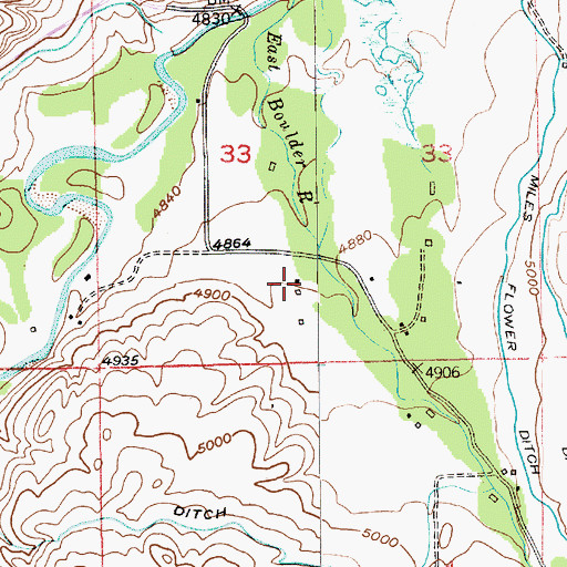 Topographic Map of 02S13E33CDAD01 Well, MT
