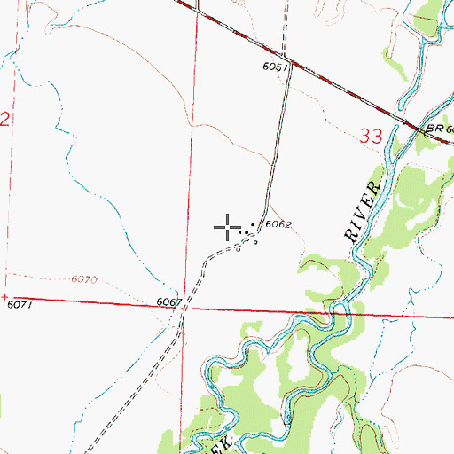 Topographic Map of 02S15W33CCAB01 Well, MT