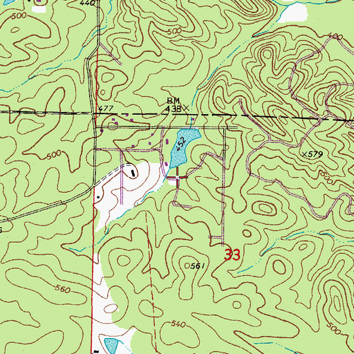 Topographic Map of Crystal Lake Dam, AR