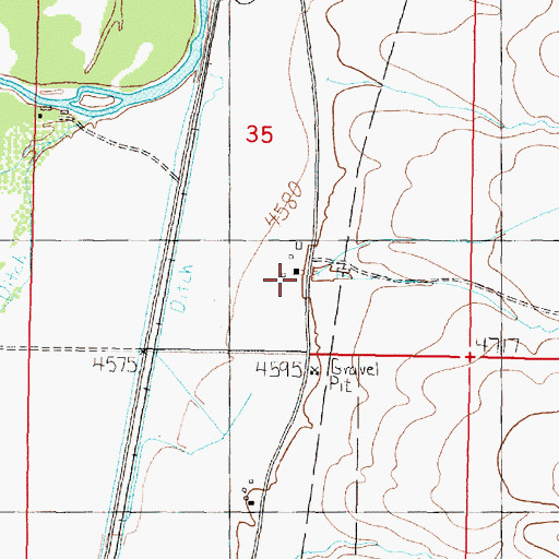 Topographic Map of 02S06W35DCB_01 Well, MT