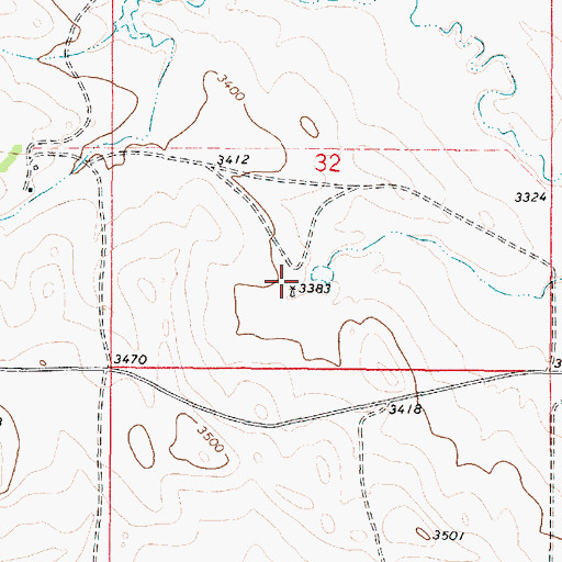 Topographic Map of 02S50E32CDAC01 Well, MT
