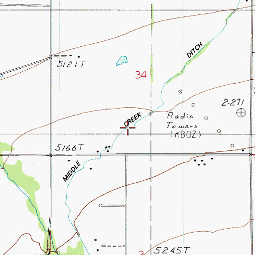 Topographic Map of 02S05E34CD__01 Well, MT