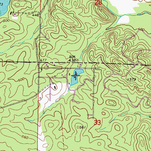 Topographic Map of Crystal Lake, AR