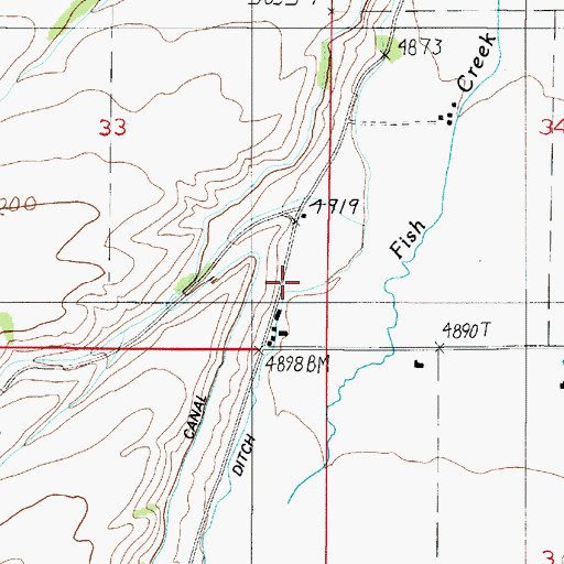 Topographic Map of 02S04E33DD__01 Well, MT