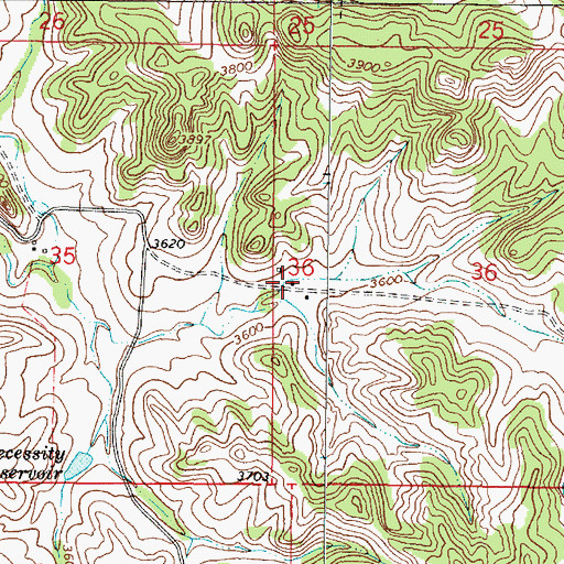 Topographic Map of 02S46E36BCCC01 Well, MT