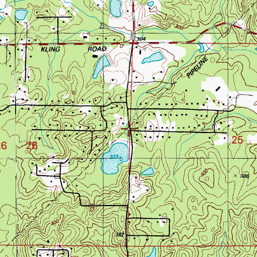 Topographic Map of Parker Lake Dam, AR