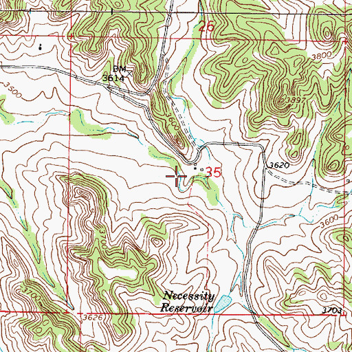 Topographic Map of 02S46E35CAAB01 Spring, MT
