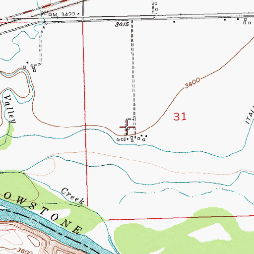 Topographic Map of 02S23E31CBAA01 Well, MT