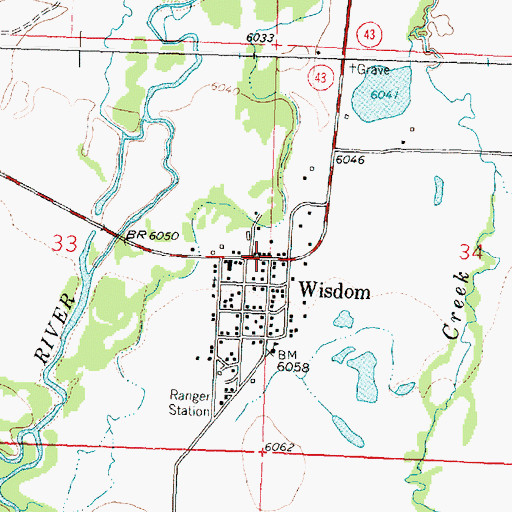 Topographic Map of 02S15W34CBBB01 Well, MT