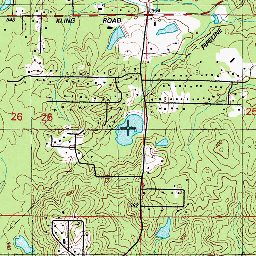 Topographic Map of Parker Lake, AR