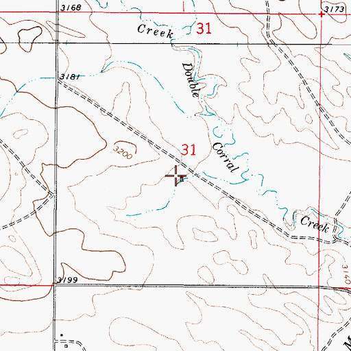 Topographic Map of 02S51E31CAAD01 Well, MT