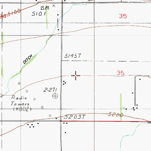 Topographic Map of 02S05E35CB__01 Well, MT