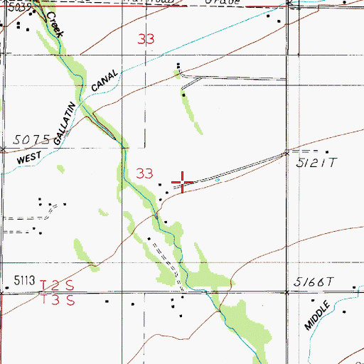 Topographic Map of 02S05E33DB__02 Well, MT