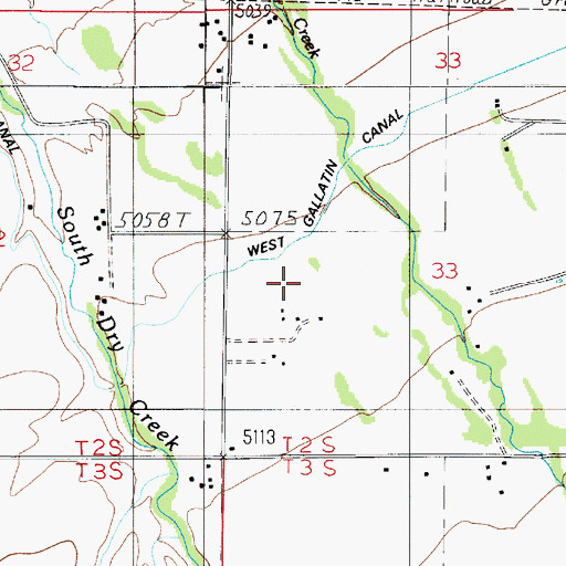 Topographic Map of 02S05E33CB__01 Well, MT