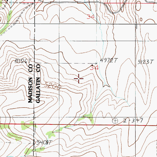 Topographic Map of 02S03E34CA__01 Well, MT